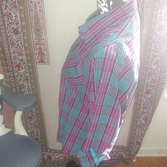 EUC·A fine mess | plaid fitted turquoise magenta - Picture 5 of 7